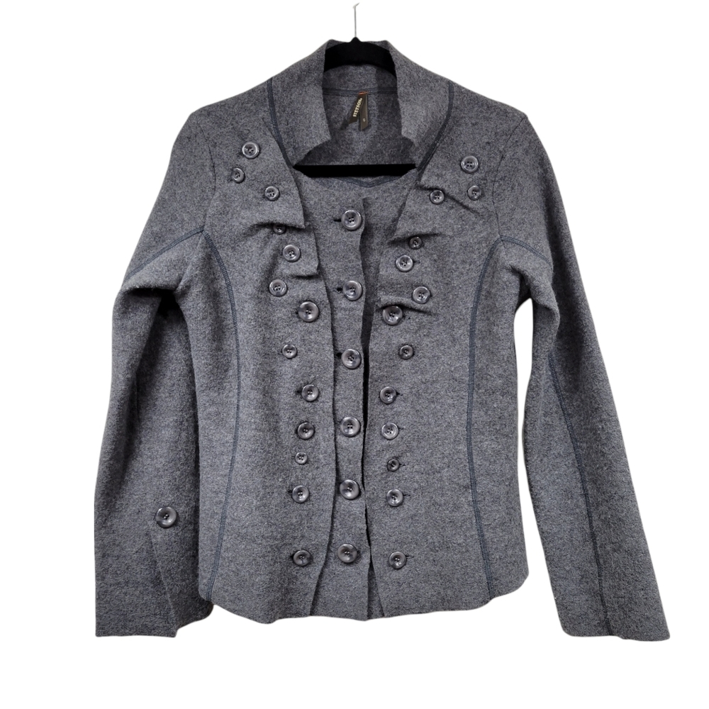 Stetson Gray Wool Button Front Women's Jacket | Size S